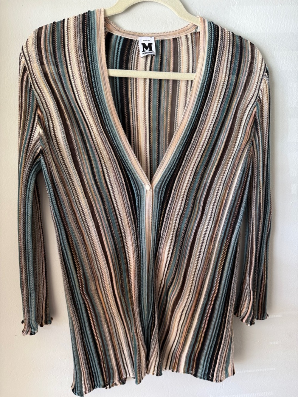 Missoni knit cardigan wool / viscose beautiful colors! Made in Italy 46 - Picture 5 of 11